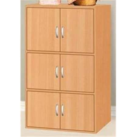 Hodedah Hodedah Hid33 Beech 6 Door Storage Cabinet Hid33 Beech